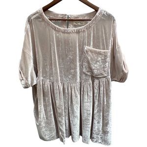 Free People Light Pink Moon City Velvet Top